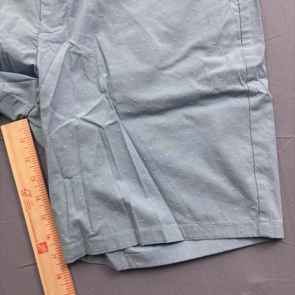 Calvin Klein Mens‎ Light Blue Micro Dot Chino Shorts W34 Stretch Cotton Blend
